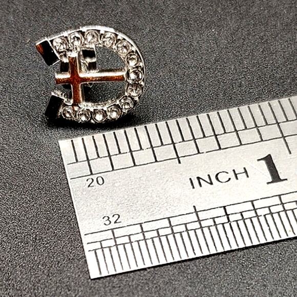 925 Plated Horseshoe Cross Necklace & Earrings Set Christmas Birthday Gift NEW! - Picture 5 of 6